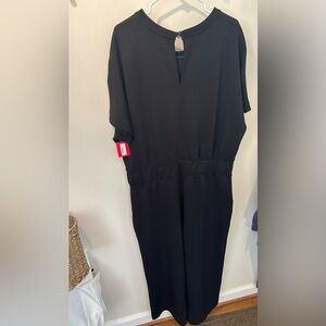 Spanx AirEssentials crop wide leg jumpsuit 1X Black NWT 50625R